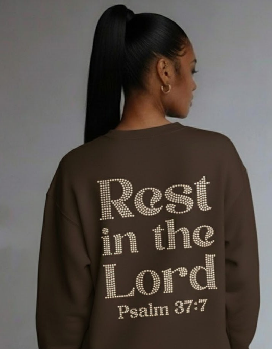 Rest in the Lord Rhinestone Sweatshirt