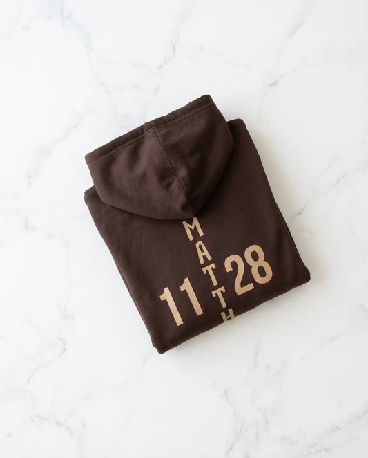 The Matthew 11:28 "Rest" Hoodie – Espresso