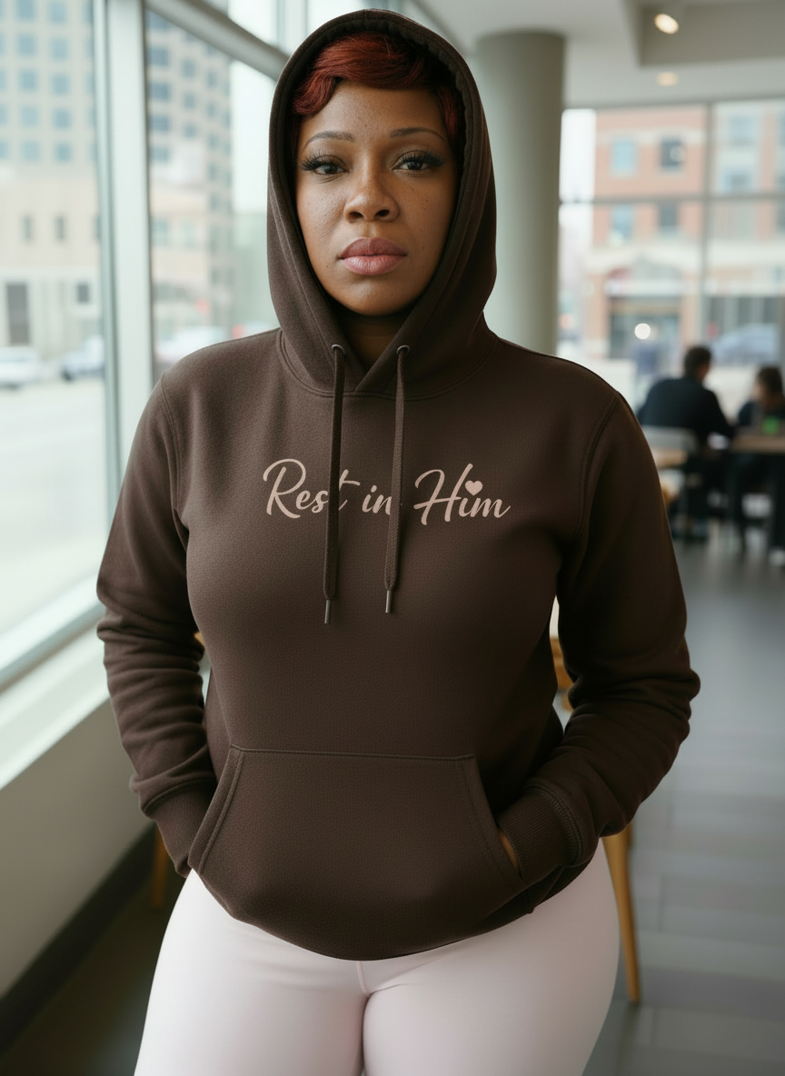 Rest in Him Hoodie - Valentine's Edition (Dark Roast)