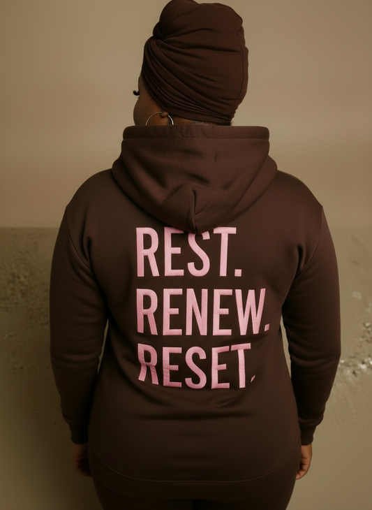 The "Rest. Renew. Reset."  Hoodie